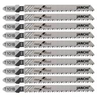 🔪 50-pack t-shank contractor jigsaw blades - 4 inch, 10 tpi, high speed carbon steel for clean & precise straight cuts in wood boards, pvc plastic logo