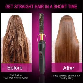 img 3 attached to FITNIUBI Hot Comb Hair Straightener - Portable Electric Heating Comb for Black Hair