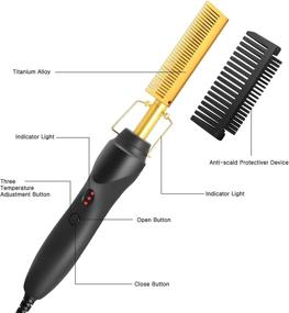 img 1 attached to FITNIUBI Hot Comb Hair Straightener - Portable Electric Heating Comb for Black Hair