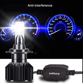 img 2 attached to Powerful INFITARY H7 LED Headlight Bulbs: 12000LM - Cool White 6500K - High/Low Beam - For VW/Mercedes-Benz/Audi/BMW/Buick/Hyundai/Nissan/KIA - Easy Plug Play Conversion Kit with Extra Retainer