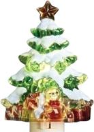 🎄 5 inch acrylic swivel plug-in bubble night light - roman snow covered christmas tree логотип