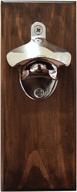 premium manmade wooden beer bottle opener with magnetic cap catcher - wall mount for refrigerator logo