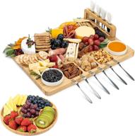 🧀 smirly cheese board and knife set: the ultimate charcuterie and cheese platter experience with bamboo cutlery tray set logo