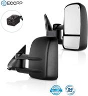 🔥черные обогреваемые боковые зеркала для буксирования eccpp для chevy silverado tahoe suburban gmc sierra yukon xl (2000-2002) логотип