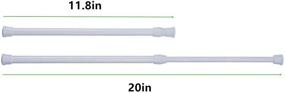img 3 attached to 🔧 Versatile 6-Pack Cupboard Bars Tension Rods: Adjustable 11.8-20 Inches Steel Spring Tension Curtain Rods, Shower Rods, Closet Rods, and Window Rods