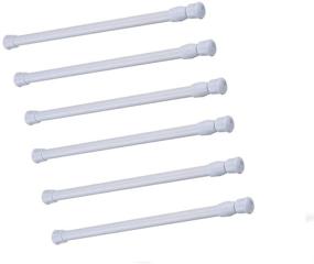 img 4 attached to 🔧 Versatile 6-Pack Cupboard Bars Tension Rods: Adjustable 11.8-20 Inches Steel Spring Tension Curtain Rods, Shower Rods, Closet Rods, and Window Rods