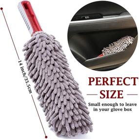 img 2 attached to Microfiber Interior Car Detail Duster with Free Towel - 360° Fingers - Lint Free - Unbreakable Comfort Handle - Ideal for Car and Home Interior - Top Auto Accessories