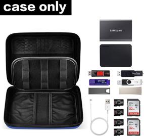 img 3 attached to Blue USB Flash Drive Case Organizer - Thumb Drive Holder, Memory Card Storage Bag for 28+ Sandisk Thumb WD and Any Flash Drive, Hard Drive Electronic Accessories Box