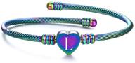vqysko bracelet stainless jewellery rainbow l logo