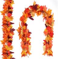 vibrant fall maple leaves string lights - 2 pack, 5.9ft lighted garland for thanksgiving decor, indoor/outdoor autumn home party lights логотип