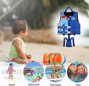 img 2 attached to Boglia Toddler Swim Vest: Adjustable Safety Strap, 👶 Floaties for Toddlers, Unisex Kid Vest Floation Swimsuit Swimwear