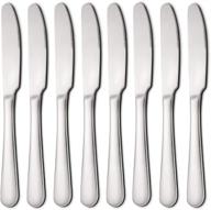 🔪 premium set of 8 stainless steel butter knives - ideal for dessert, steak and dining - 9.2'' flatware dinner knives logo