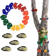 🌳 amazefan ninja tree climbing holds for kids & adults - climbing grip kits for ninja warrior obstacle course (15 pcs) логотип