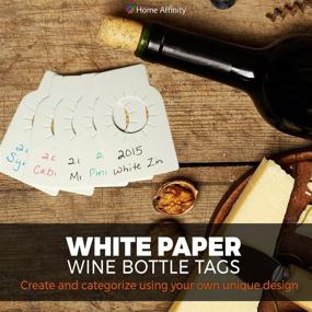 img 1 attached to Optimized for SEO: Home Affinity White Paper Wine Bottle Tags - 200 Count Plain Paper Wine Cellar Labels