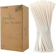 compostable bamboo fiber straws, pack of 200 - eco-friendly & durable for hot & cold drinks logo