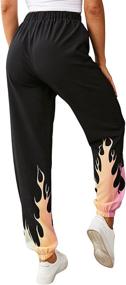 img 3 attached to SOLY HUX Women's Color Block Running Joggers Pants with Letter Print, featuring Elastic Waist Sweatpants