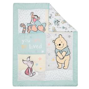 img 2 attached to 🐻 Lambs & Ivy Disney Baby Winnie The Pooh Hugs 3-Piece Nursery Crib Bedding Set: A Charming Bundle for your Little One