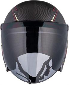 img 2 attached to VCOROS Universal 3-Snap Flip Up Visor Shield Lens For Retro Open Face Motorcycle Helmet(Dark Black)