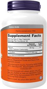 img 3 attached to NOW Supplements L-Citrulline 750mg - Enhanced Support for Protein Metabolism, Amino Acid Formula, 180 Veg Capsules