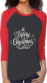 img 3 attached to 🎄 Festive Reindeer Merry Christmas Tree Long Sleeve Baseball T-Shirt for Women - Funny Holiday Tops