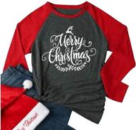 🎄 festive reindeer merry christmas tree long sleeve baseball t-shirt for women - funny holiday tops logo