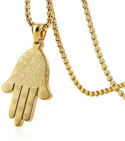 img 3 attached to HZMAN Stainless Steel Egyptian Necklace for Boys' Protection - Stylish Jewelry
