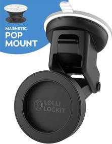 img 1 attached to 📲 LolliLockit Magnetic Grip Car Mount for Pop Phone Holder, with Dash/Window Socket Attachment - by LolliLocket (Patent Pending)