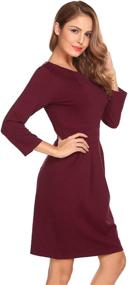 img 2 attached to 👗 ACEVOG Women's Work Dress - Retro Bodycon Pencil Dress for Official Wear, 3/4 Sleeve, Business & Party Dress