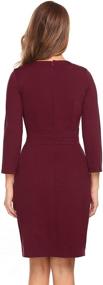 img 1 attached to 👗 ACEVOG Women's Work Dress - Retro Bodycon Pencil Dress for Official Wear, 3/4 Sleeve, Business & Party Dress