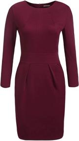 img 4 attached to 👗 ACEVOG Women's Work Dress - Retro Bodycon Pencil Dress for Official Wear, 3/4 Sleeve, Business & Party Dress