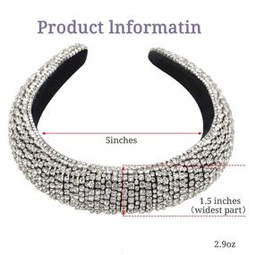 img 2 attached to 💎 Sparkling Rhinestone Crystal Diamond Headband: Fashionable Handmade Wide Hair Hoops Embellished with Beads, Bling Hairband Hair Accessories for Women