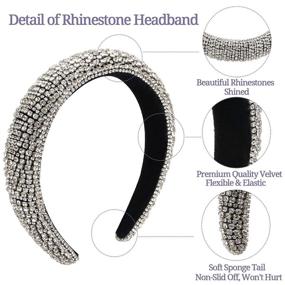 img 3 attached to 💎 Sparkling Rhinestone Crystal Diamond Headband: Fashionable Handmade Wide Hair Hoops Embellished with Beads, Bling Hairband Hair Accessories for Women