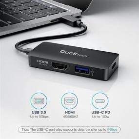 img 3 attached to 🔌 Доктек USB C в HDMI мультипортовый адаптер хаб - 4K 60Гц HDMI, поддержка питания 100 Вт, USB 3.0 - MacBook Pro/Air M1 2020, iPad Pro 2018-2021.