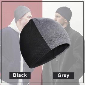 img 2 attached to 🧢 OMECHY Mens Winter Warm Knitting Hat: Plain Skull Beanie Cuff Toboggan Knit Cap for Ultimate Warmth