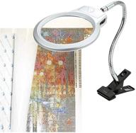 enhance your diamond painting experience with 5d diamond painting magnifying tools – led light, 4x & 6x magnifiers, clip & flexible neck, cross stitch accessory lamp (batteries included) logo