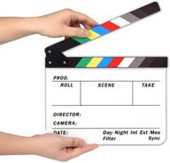 📽️ afaith professional studio camera photography film director's clapper board film slate video acrylic dry erase director film clapboard clapperboard (9.85x11.8 inch) with color sticks sa009: enhance your film production with precision and creativity logo