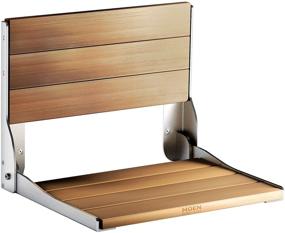 img 4 attached to 🚿 Moen DN7110 Folding Teak Wood Aluminum Wall Mounted Shower Seat with Chrome Finish - Home Care