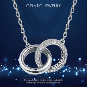 img 3 attached to GELVTIC 925 Sterling Silver Necklaces for Women - Fashion Dainty Pendant Necklace for Women - 18K White/Rose Gold Plated 📿 Necklace - CZ Jewelry - Simple Trendy Necklaces - Perfect Gift for Mother, Mom, Daughter, Teens, Girls, Best Friends - 18 Inches