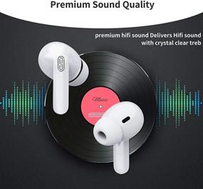 img 2 attached to 🎧 LeLerat Bluetooth 5.0 Wireless Earbuds with Noise Canceling, 3D Stereo Earpods, Auto Pairing, Built-in Mic, 24H Play Time, Charging Case - Earphones for iPhone and Android