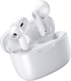 img 4 attached to 🎧 LeLerat Bluetooth 5.0 Wireless Earbuds with Noise Canceling, 3D Stereo Earpods, Auto Pairing, Built-in Mic, 24H Play Time, Charging Case - Earphones for iPhone and Android