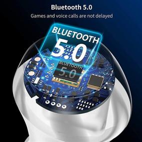 img 3 attached to 🎧 Беспроводные наушники LeLerat Bluetooth 5.0 с системой шумоподавления, трехмерным стерео звуком, автоматической парой, встроенным микрофоном, 24-часовым временем воспроизведения и удобным зарядным кейсом - наушники для iPhone и Android.