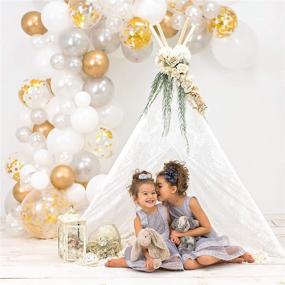 img 3 attached to 🎉 Organic DIY Party Decorations: Junibel Balloon Arch & Garland Kit in Pearl White, Chrome Gold Confetti, and Silver with Adhesive Dots and Decorating Strip - Ideal for Holiday, Wedding, Baby Shower, Graduation, Anniversary Celebrations