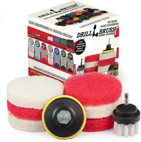 img 4 attached to Complete Bathroom Cleaning Supplies: Scouring Pad Kit, Grout Cleaner, Scrub Pads, Shower Cleaner, Bathtub & Tile Care, Bath Mat, Sink Scrubber, Shower Door & Glass Cleaner