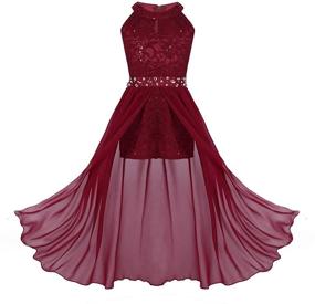 img 4 attached to 👰 Exquisite IEFiEL Junior Chiffon Bridesmaid Wedding Attire for Girls