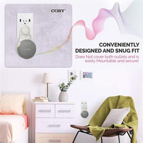 img 1 attached to 🔌 COBY Wall Outlet Mount Holder for Google Home Mini - Cable Cord Plug Management, Smart Speaker Device Accessory (White)