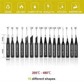 img 3 attached to 🔧 16pcs 900M Soldering Iron Tips - Lead-free Welding Tip Set for HAKKO 936, 937, 907 Atten, Quick, Aoyue, Yihua, Vastar, Sywon, Tabiger, SOAIY Solder Iron & Soldering Station