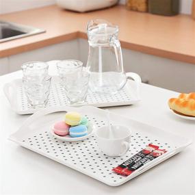 img 2 attached to 🍽️ Multipurpose Anti-Slip Rectangle Serving Tray for Breakfast and Beyond