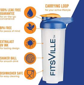 img 4 attached to FITSVILLE Pack Sports Shaker Bottle