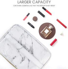 img 2 attached to 3-Piece Makeup Bag Set - Portable, Waterproof Cosmetic Organizer with Gold Zipper - Marble Toiletry Bags for Women, Ideal for Travel