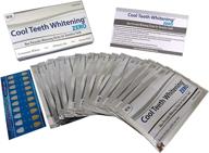 🦷 cool teeth whitening zero peroxide strips for sensitive teeth and gums - whitener band kit (28 pcs, 14 treatments) - 2 week supply with color chart - gentle, no hp bleach free, instant white tooth - non slip formula logo